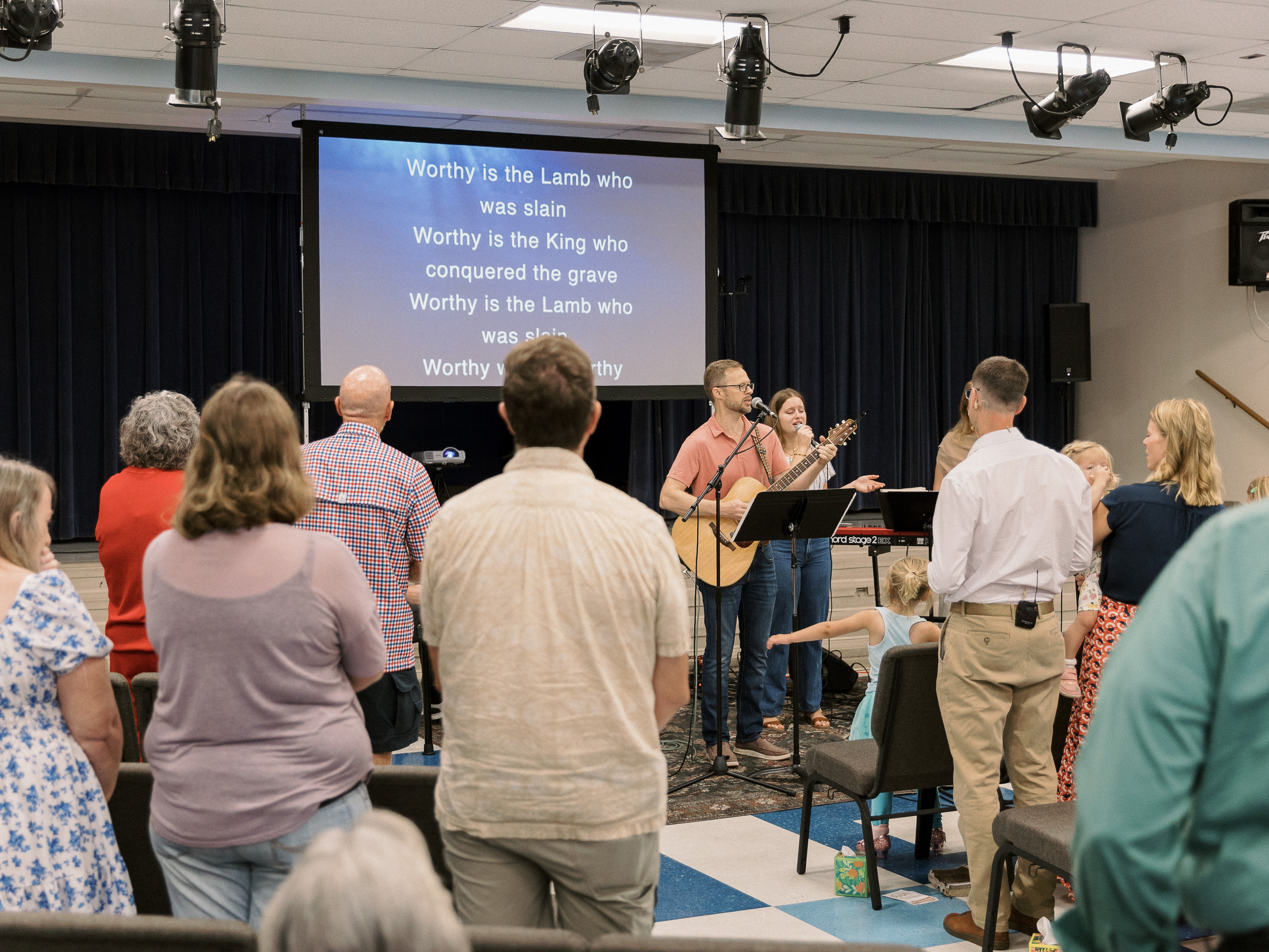 Congregation worshipping together at Hope Family Church